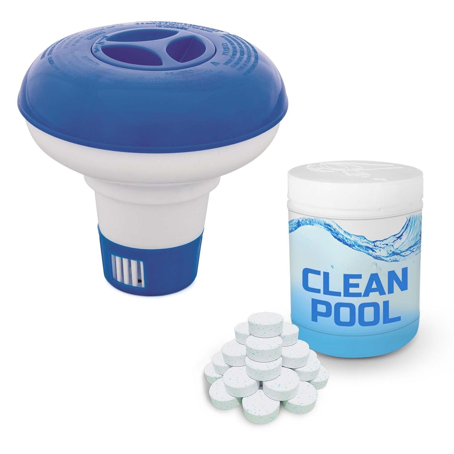 Floating dispenser for chemicals + 0.5 kg of multifunctional tablets