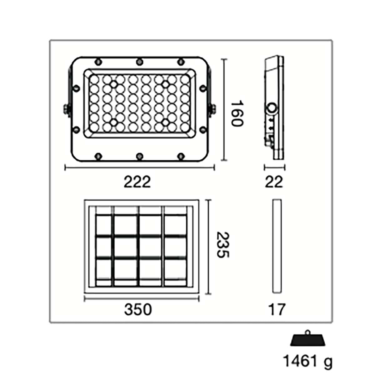 Floodlight SIRIO SOLARE 5 W 800 lm 4000 K