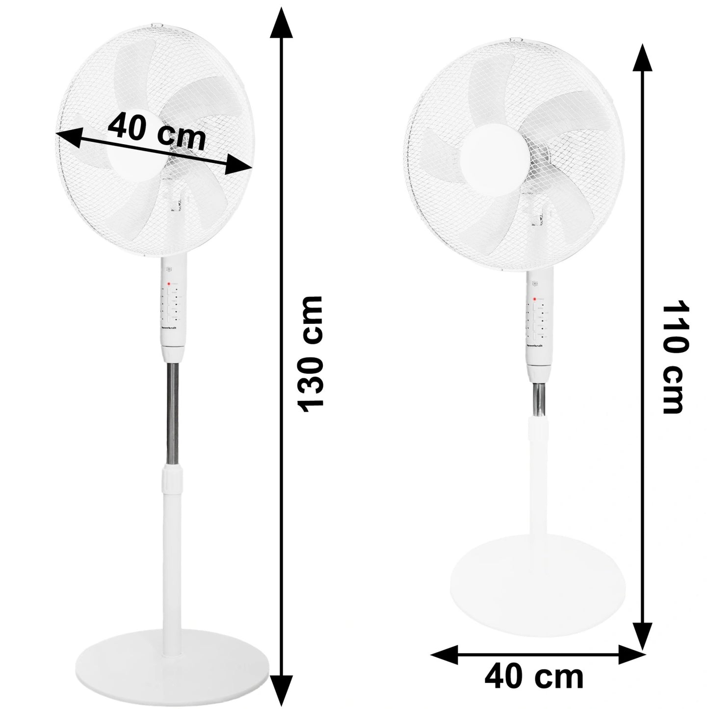 Floor Fan Standing Fan 45W – 3 Modes, 5 Blades, Timer, Remote Control
