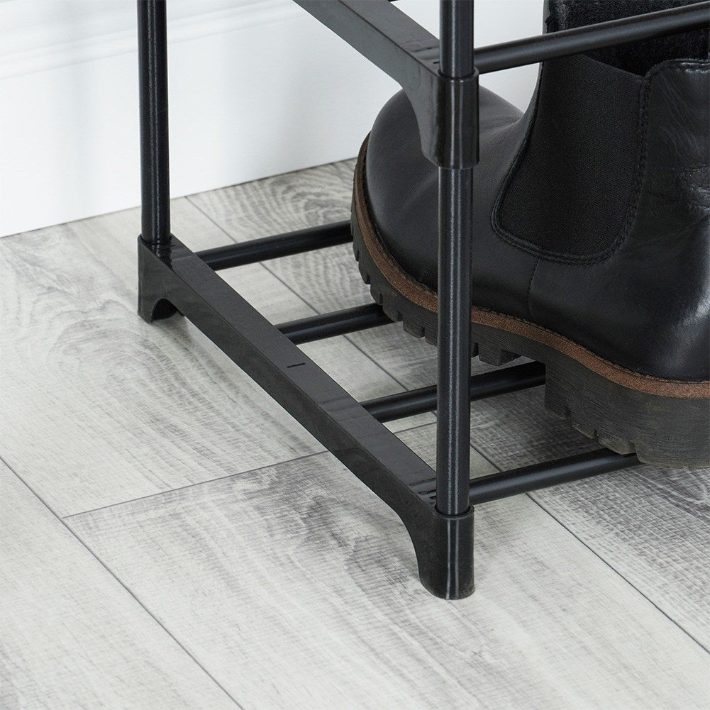 Floor Hanger with Shoe Shelves and Hooks for Home and Office