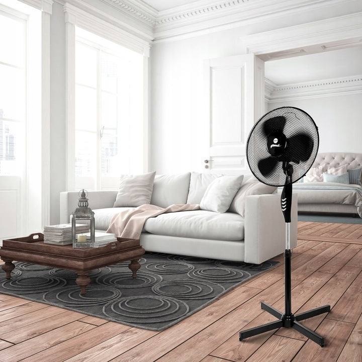 Floor fan adjustable times 45W - black