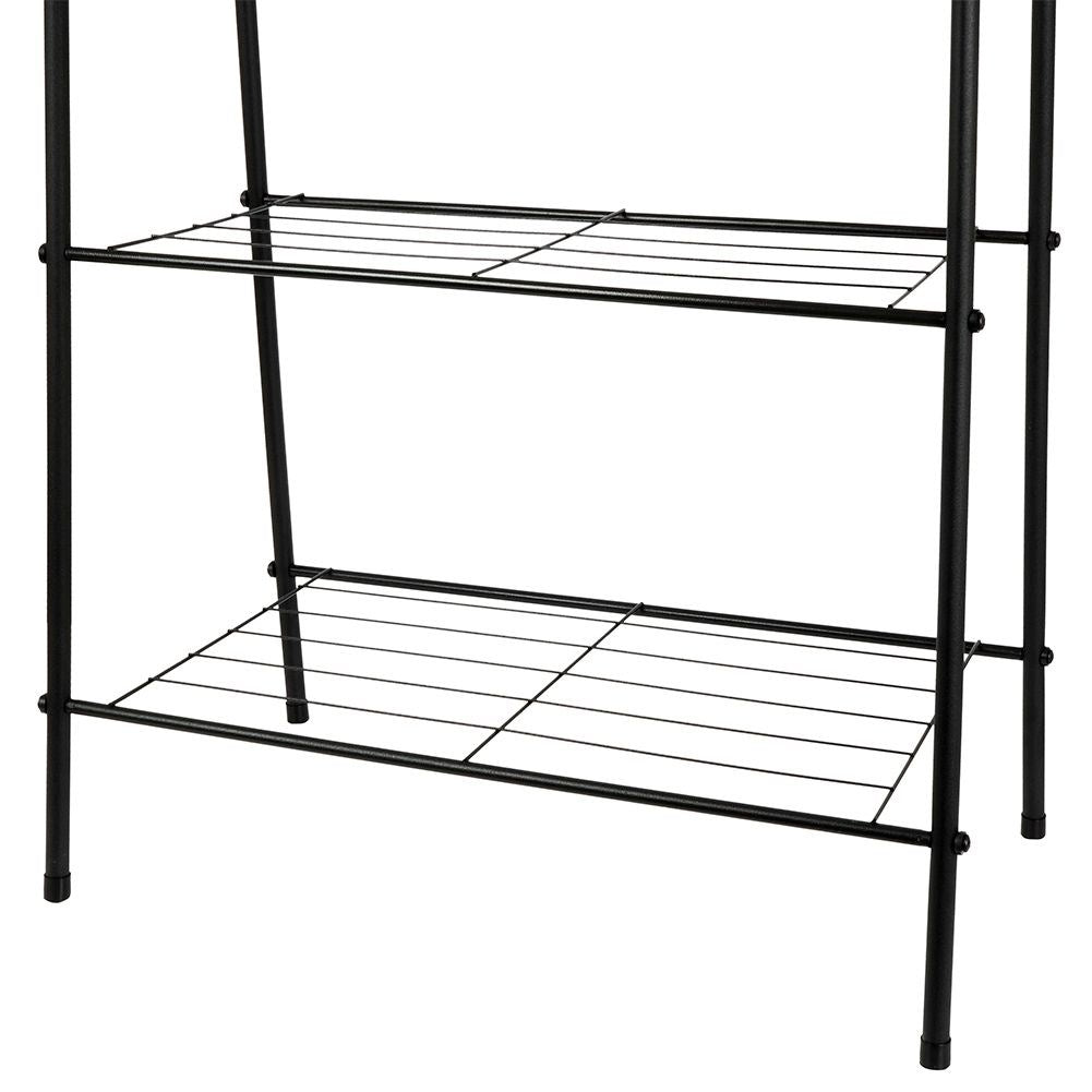 Floor hanger for clothes with metal shelves