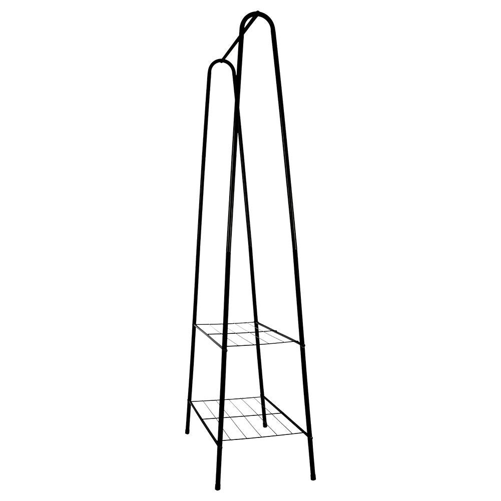 Floor hanger for clothes with metal shelves