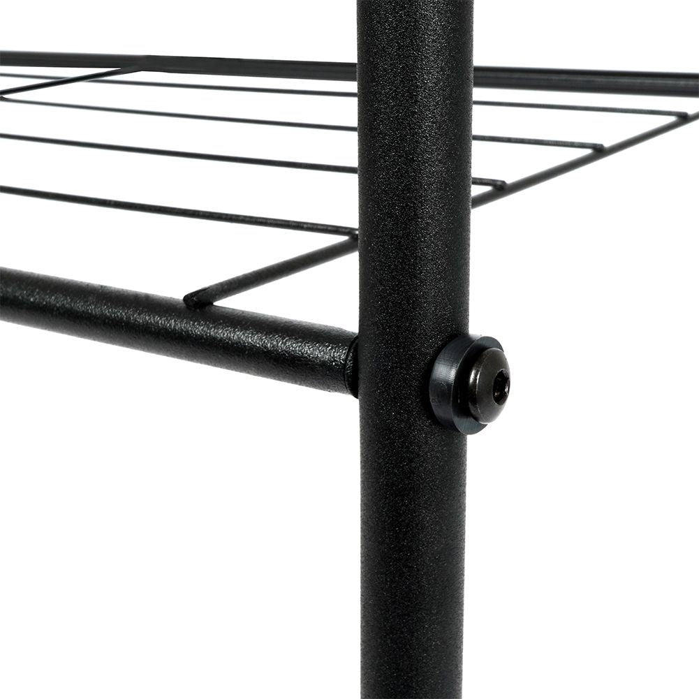 Floor hanger for clothes with metal shelves