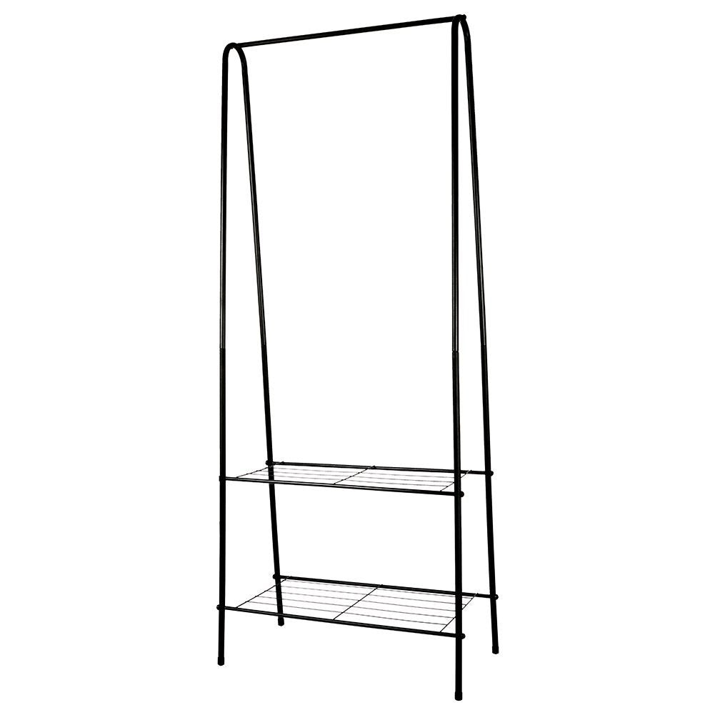 Floor hanger for clothes with metal shelves