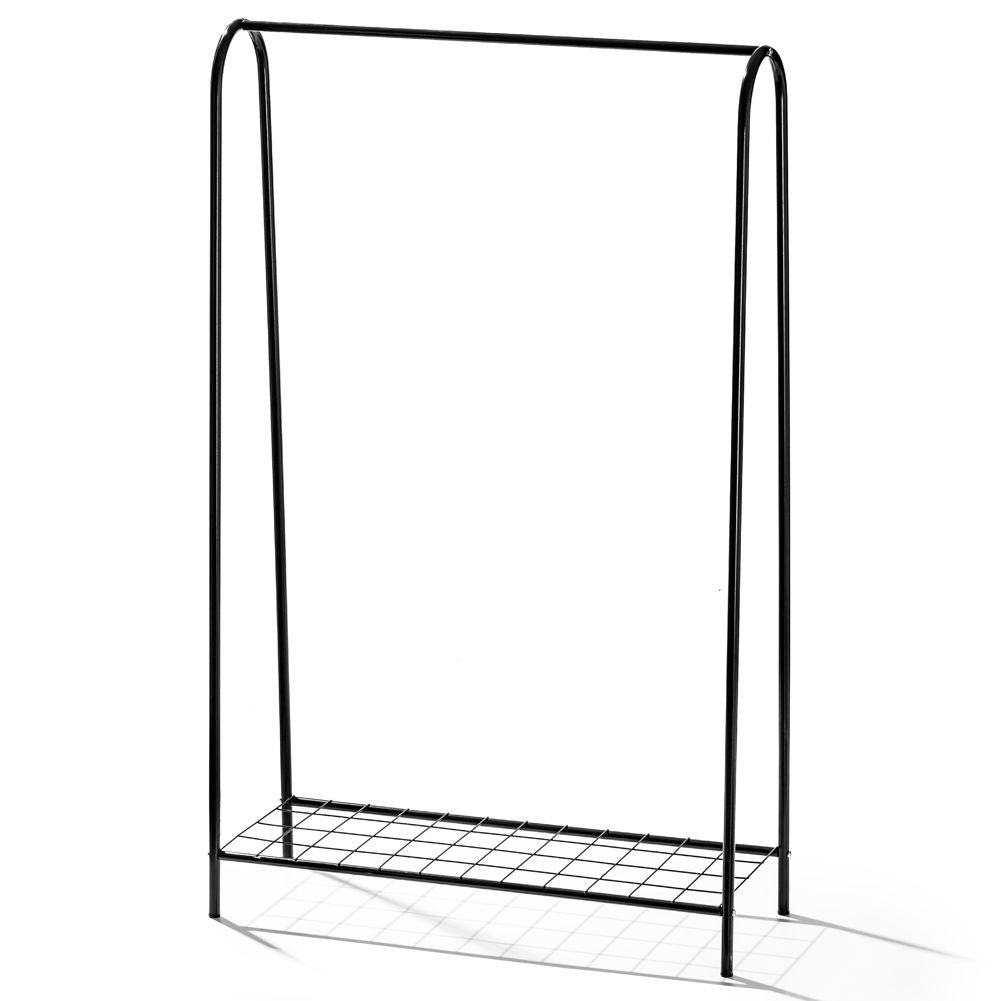 Floor hanger with shoe shelf in robust metal