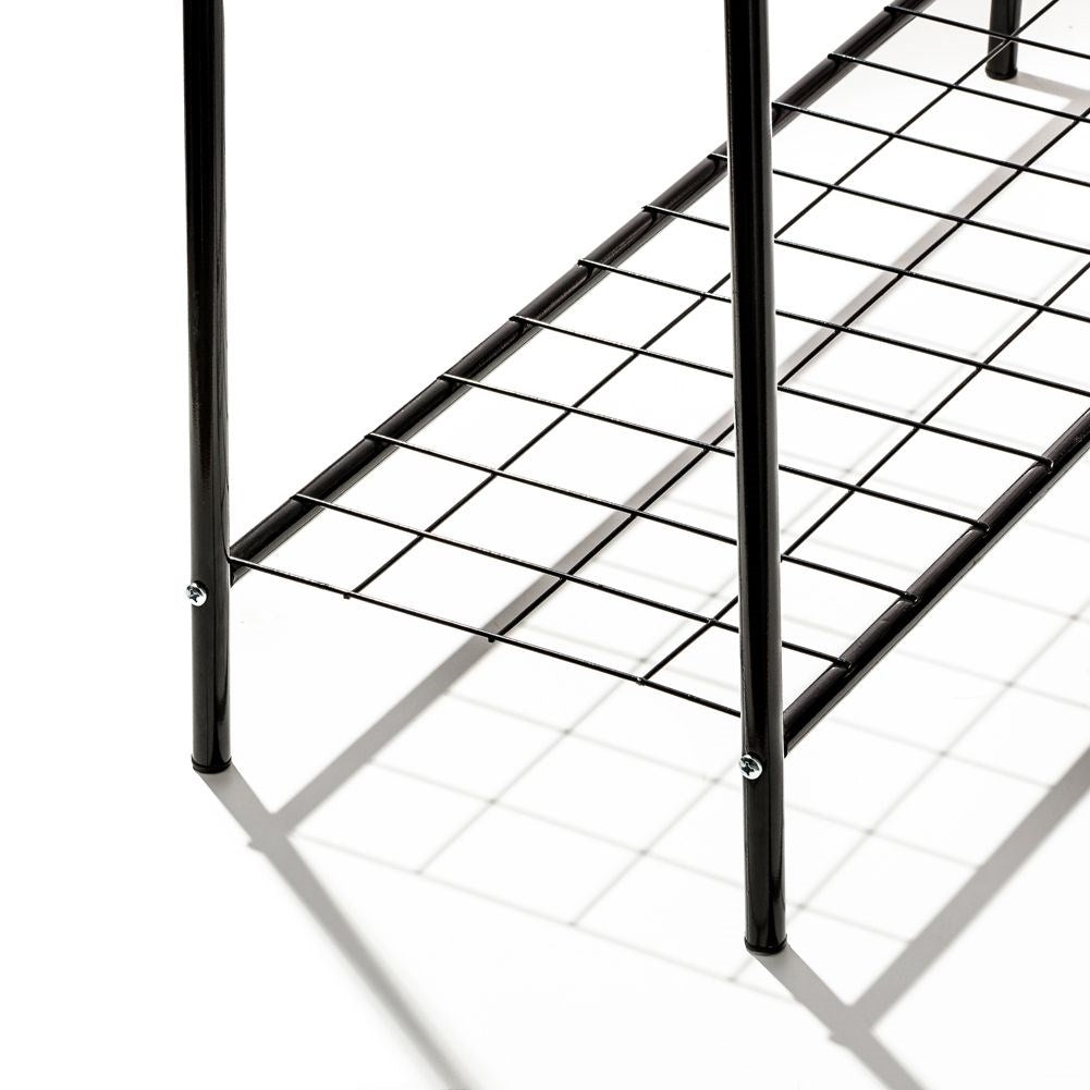 Floor hanger with shoe shelf in robust metal