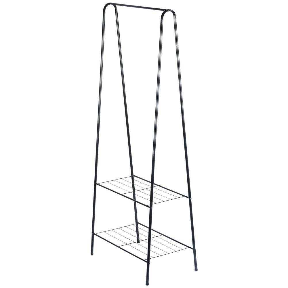 Floor-standing clothes hanger with shelves for home and office