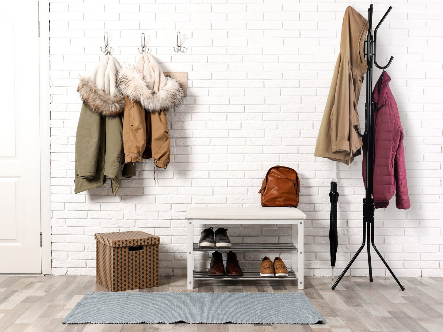Floor standing clothes rack clothes jackets