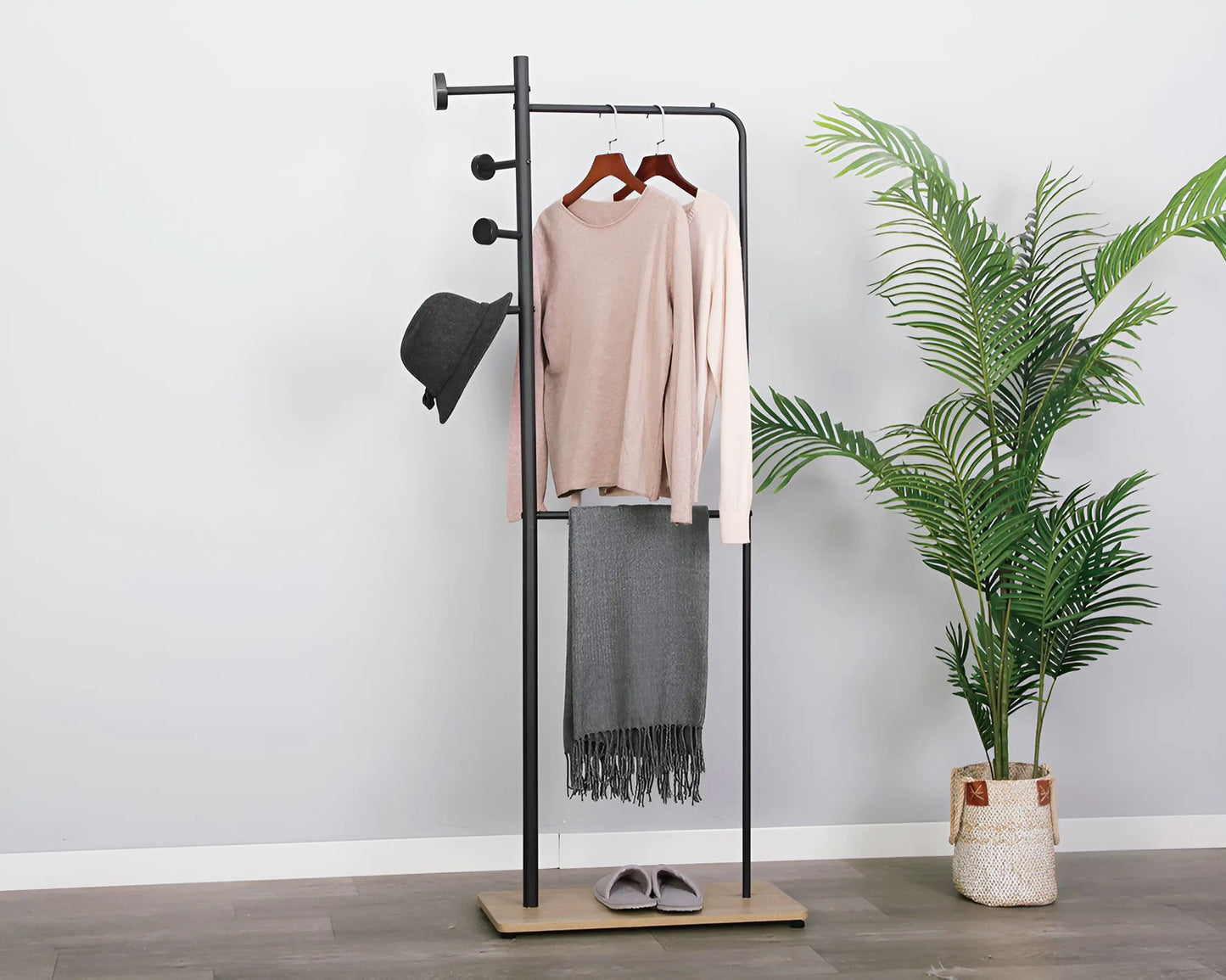 Floor standing clothes rack, shoe shelf