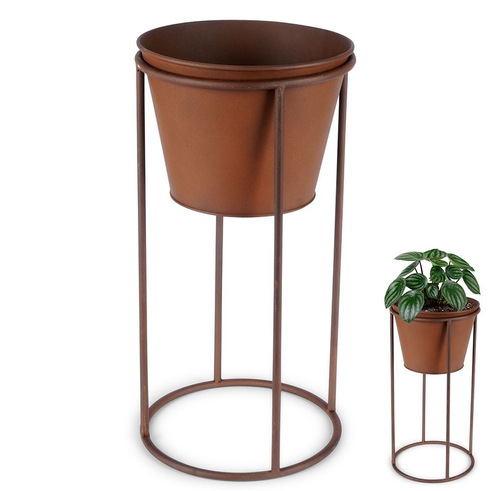 Flower pot cover: Vintage metal with rusty effect