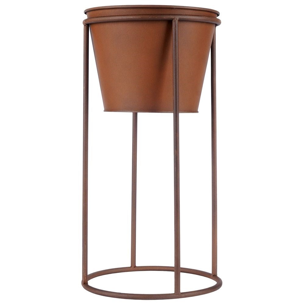 Flower pot cover: Vintage metal with rusty effect