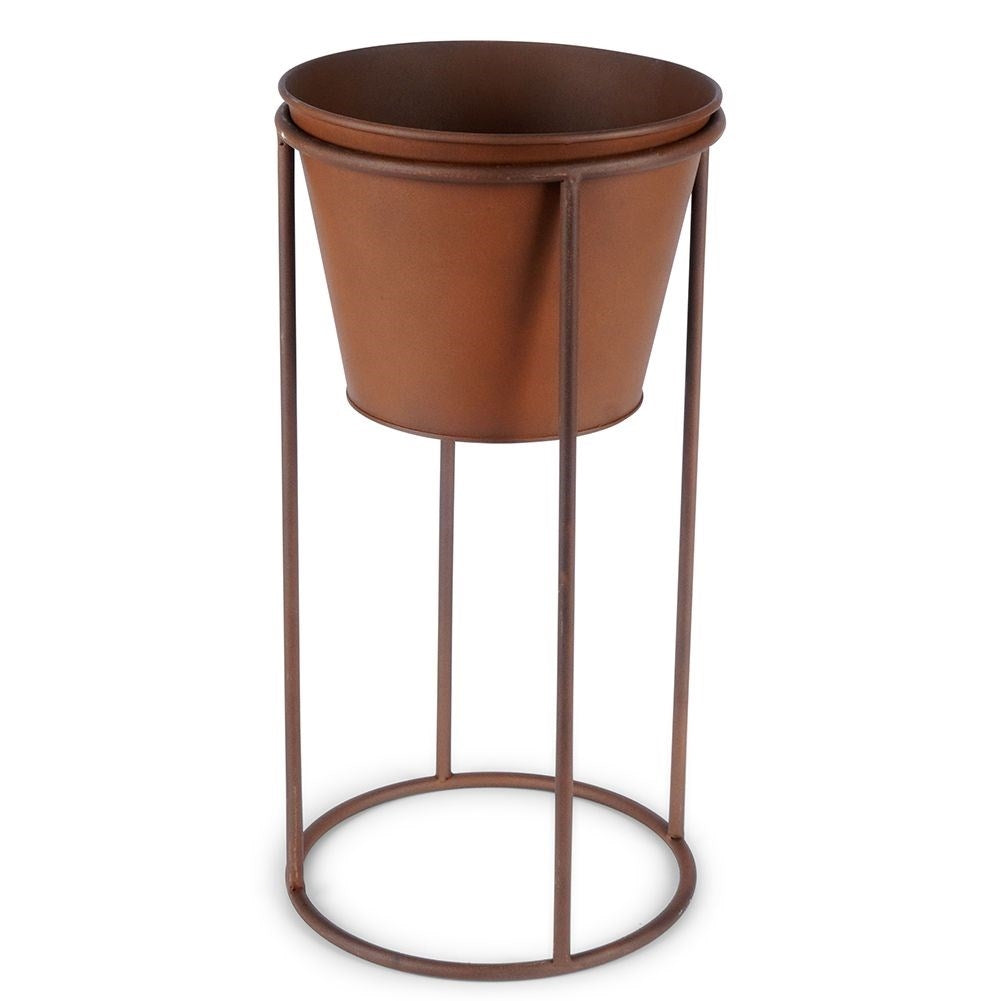 Flower pot cover: Vintage metal with rusty effect