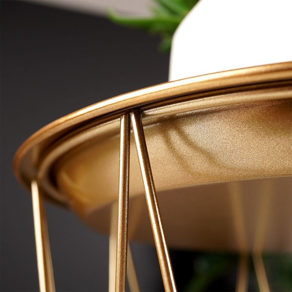Flower pot in basket shape, removable tray, gold, glamor style