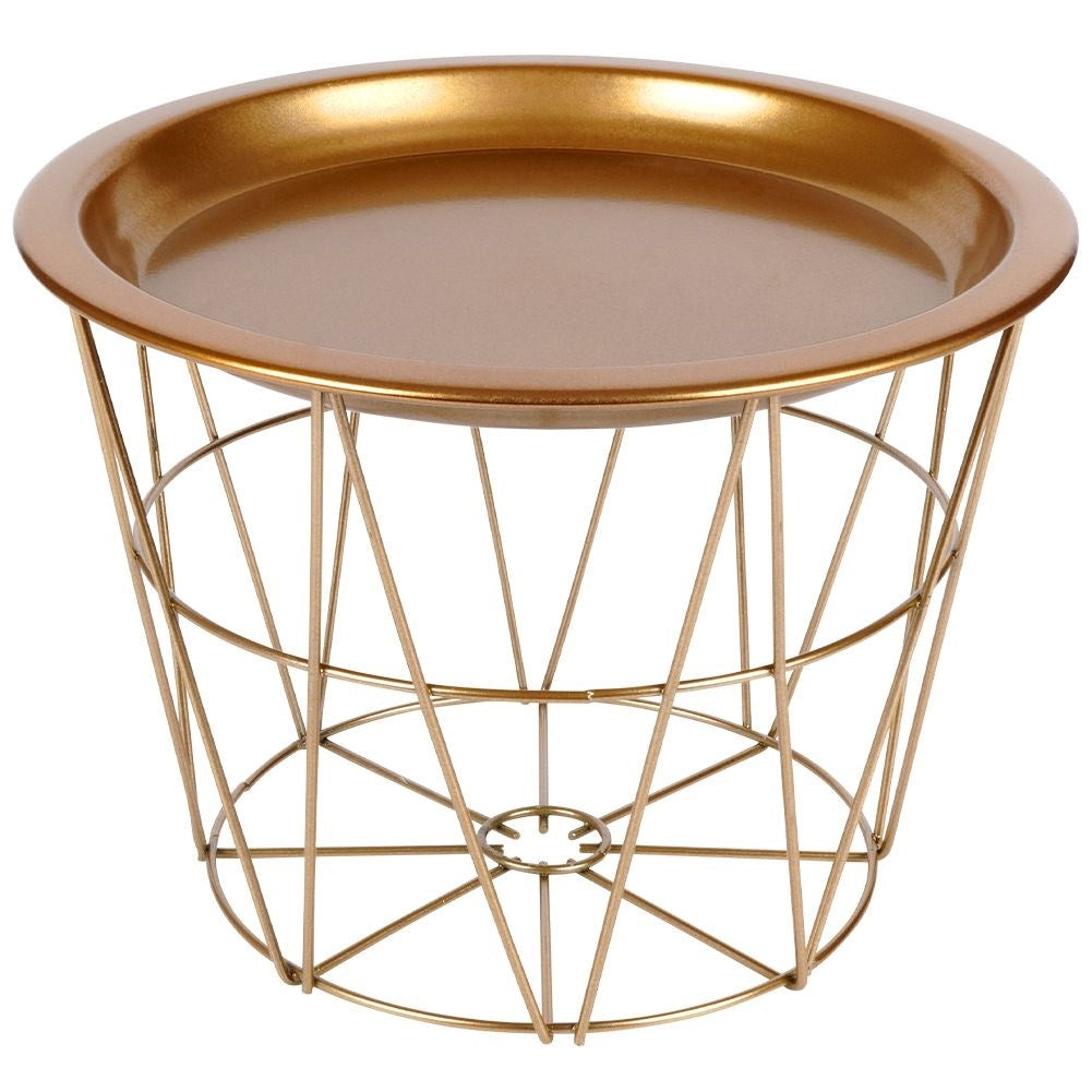 Flower pot in basket shape, removable tray, gold, glamor style