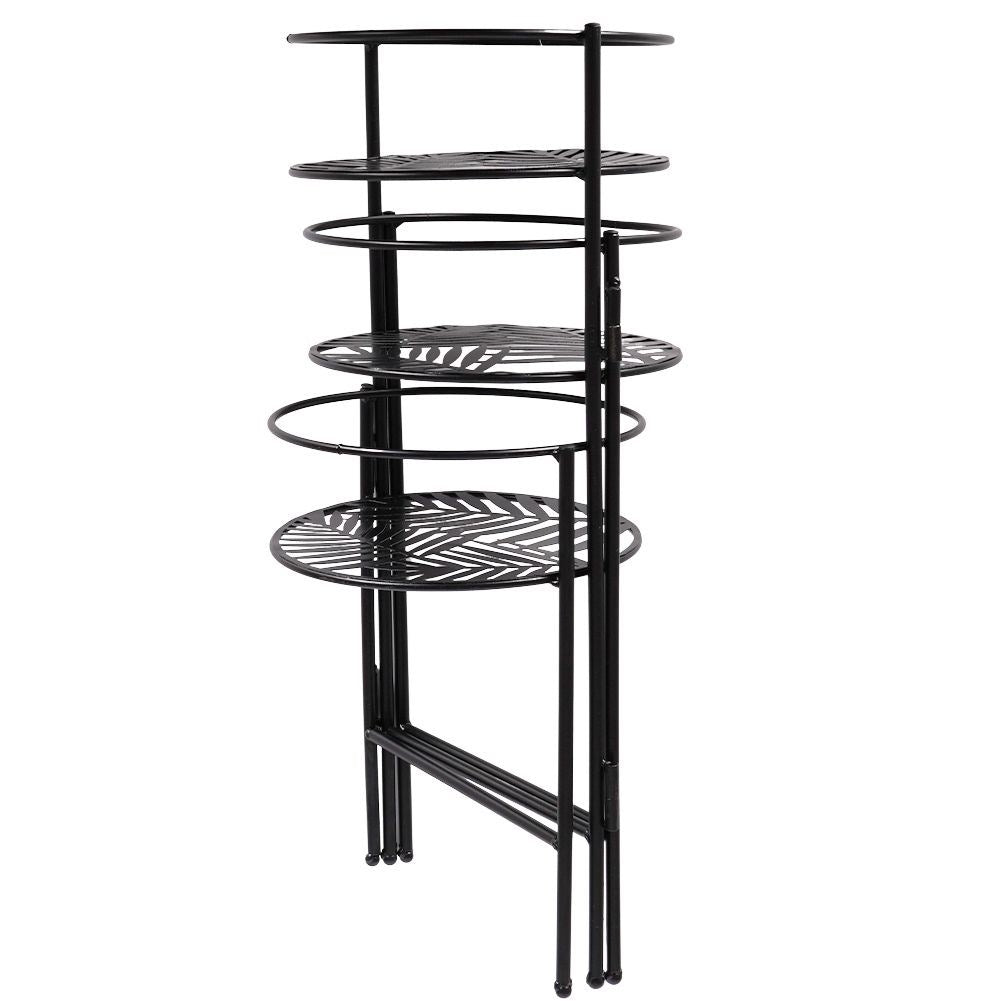 Flower stand in black metal, industrial loft style, three levels
