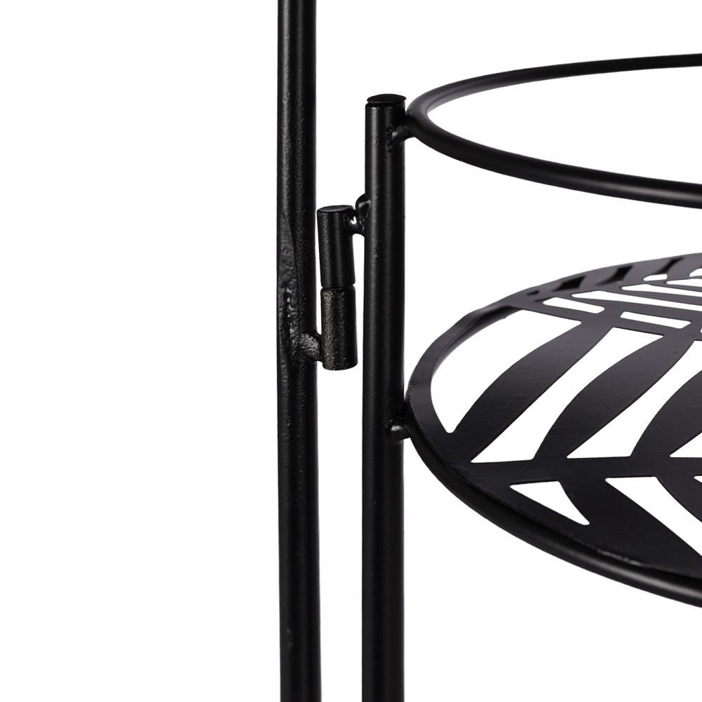 Flower stand in black metal, industrial loft style, three levels