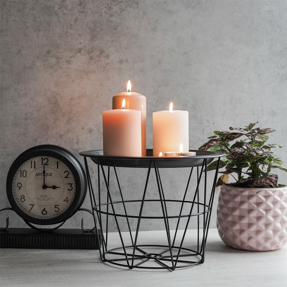 Flower stand with removable tray in industrial loft style