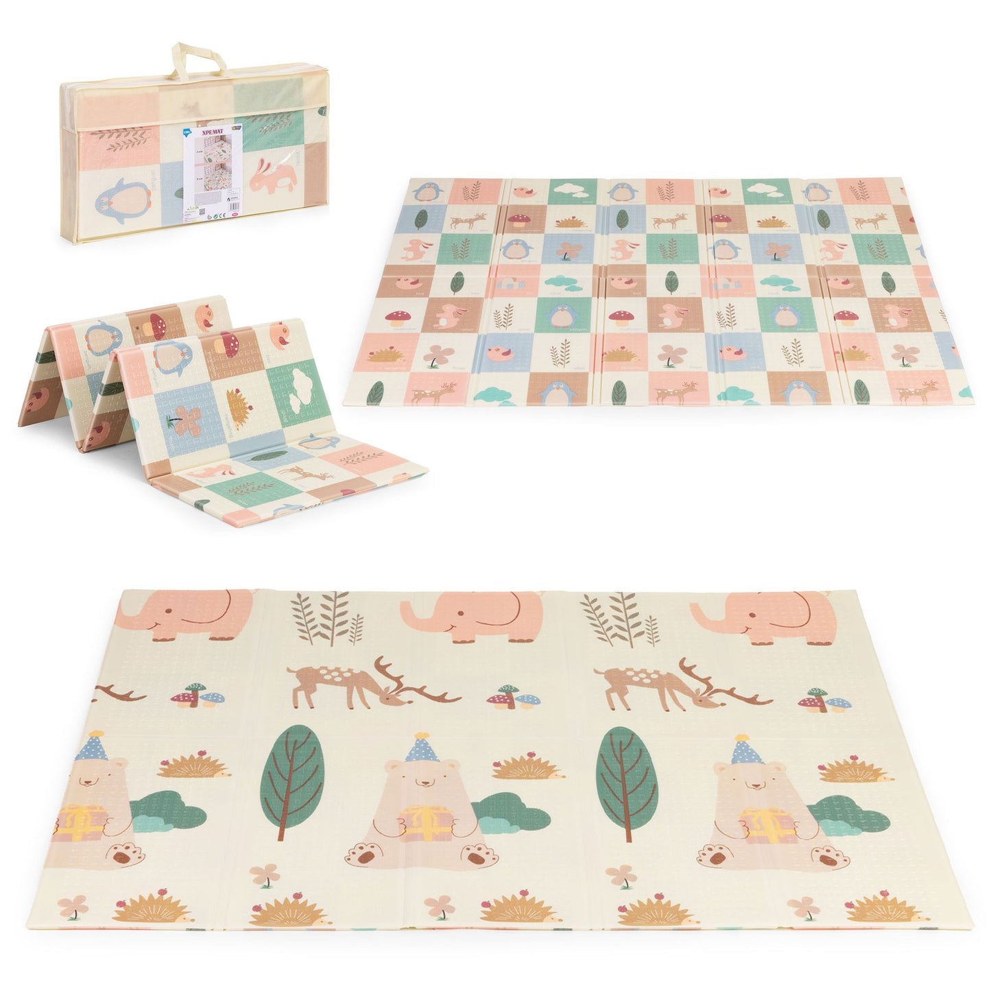 Foam Play Mat 200x150 cm, Double-Sided, Foldable
