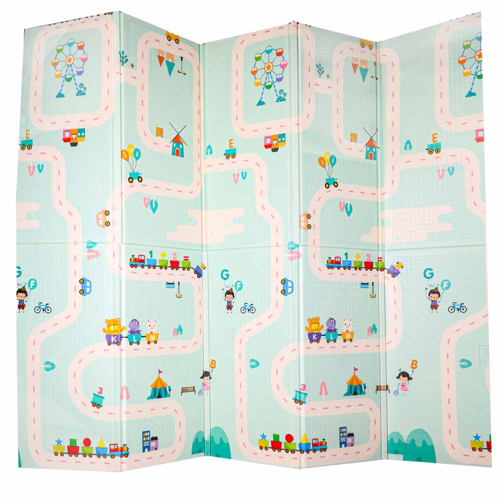 Foam Play Mat, Double-Sided, 180x200cm, Panda/Street
