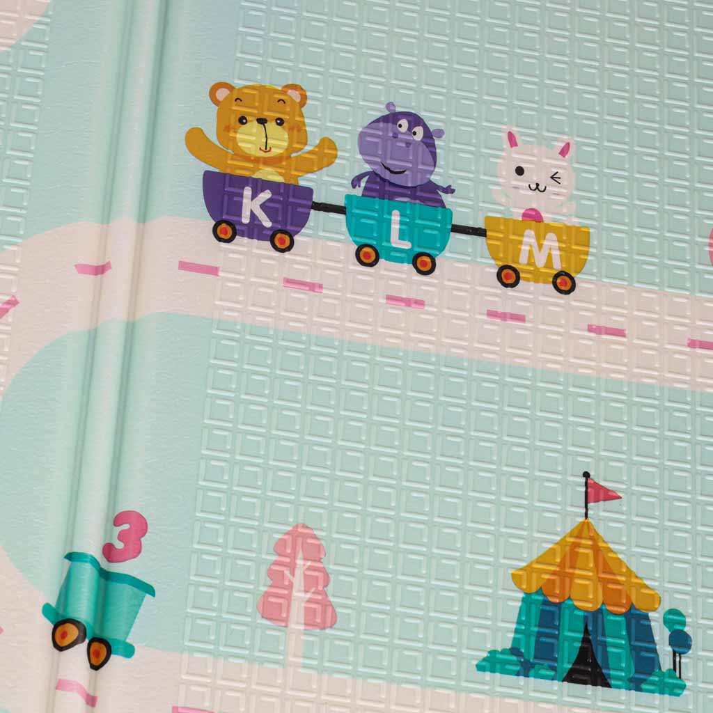 Foam Play Mat, Double-Sided, 180x200cm, Panda/Street