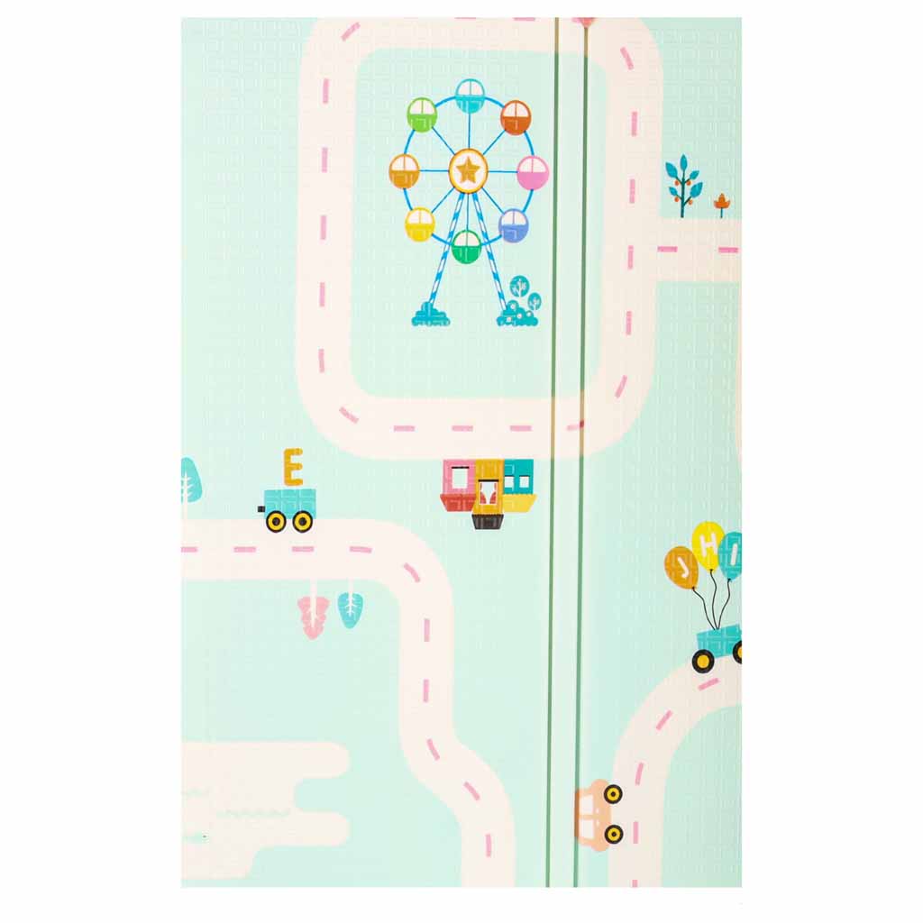 Foam Play Mat, Double-Sided, 180x200cm, Panda/Street