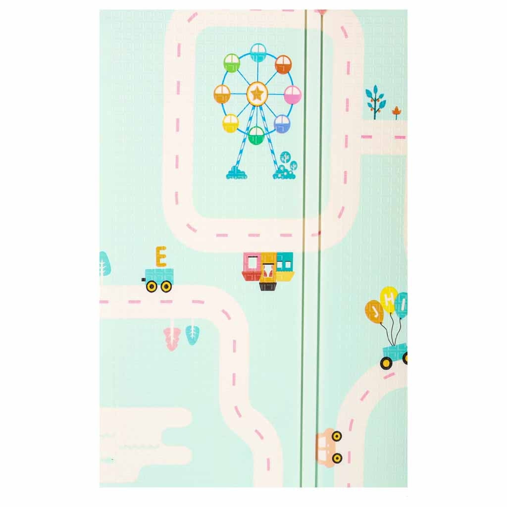 Foam Play Mat, Double-Sided, 180x200cm, Panda/Street