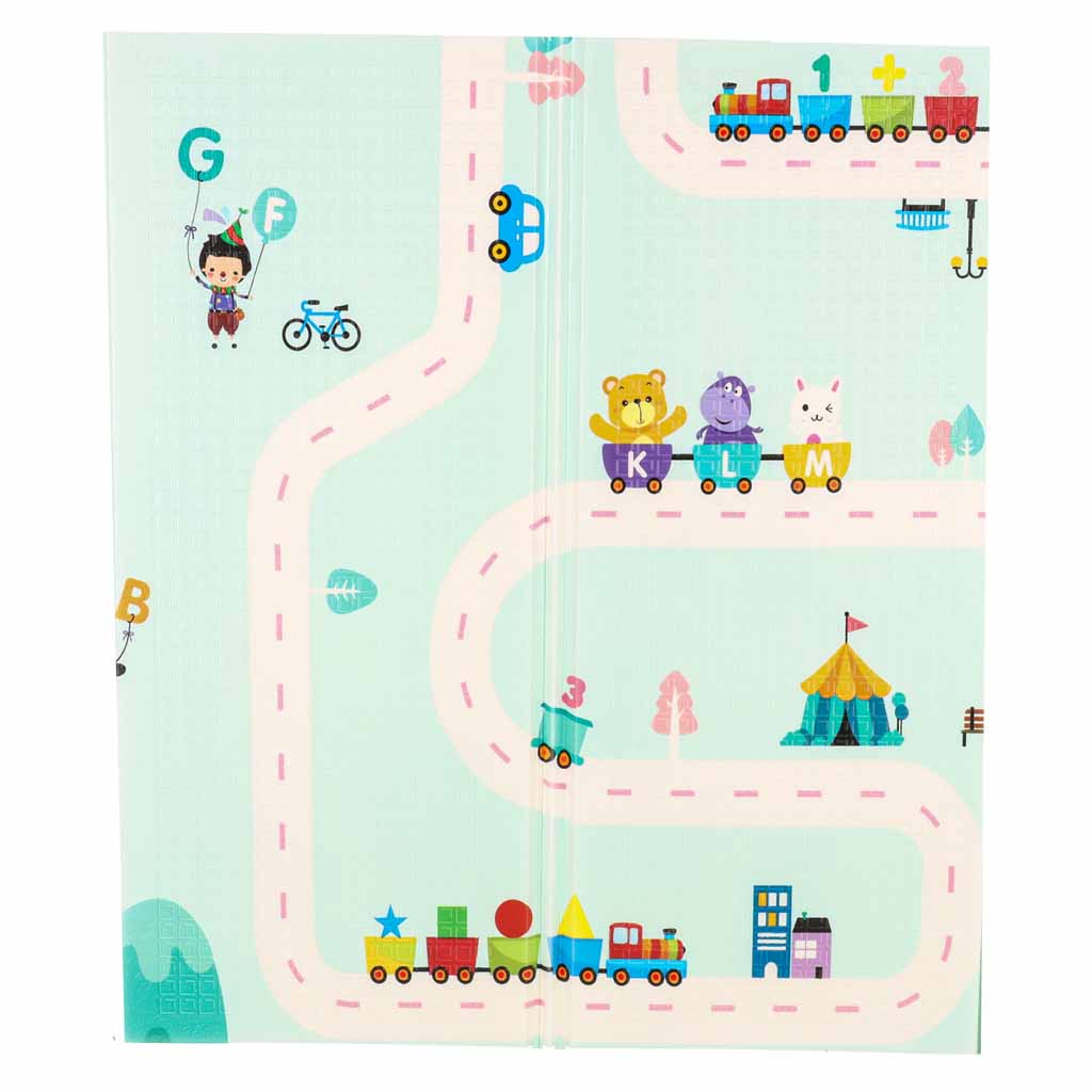 Foam Play Mat, Double-Sided, 180x200cm, Panda/Street