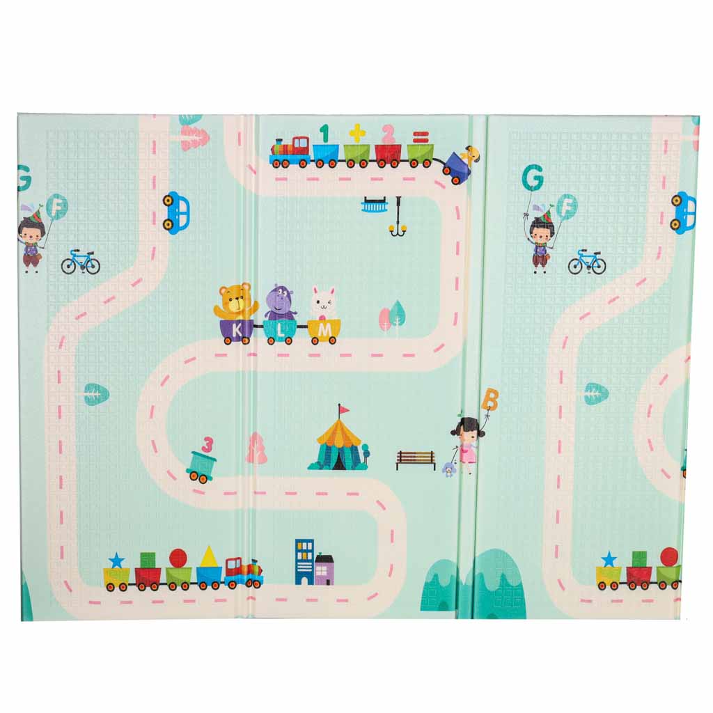 Foam Play Mat, Double-Sided, 180x200cm, Panda/Street