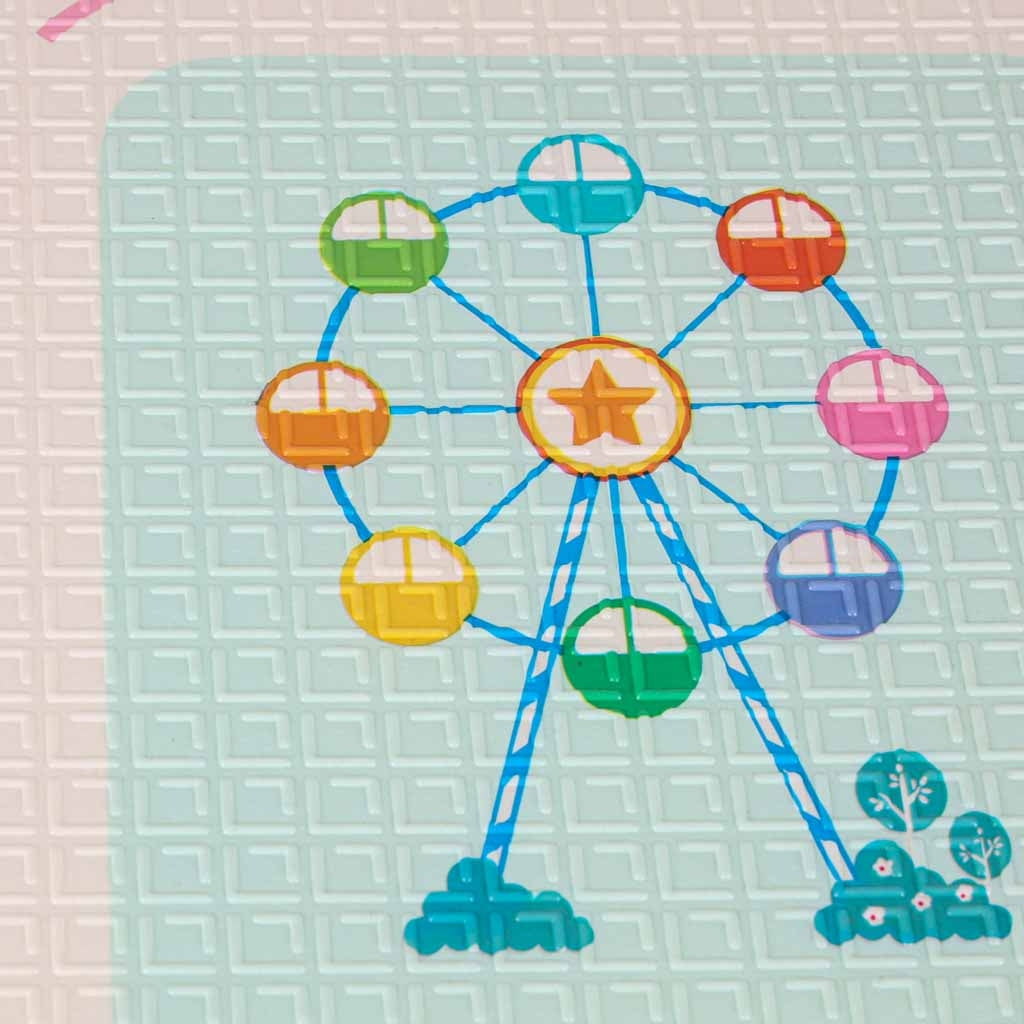 Foam Play Mat, Double-Sided, 180x200cm, Panda/Street