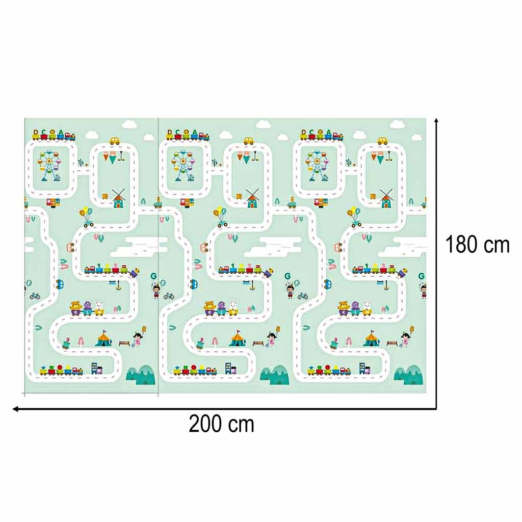 Foam Play Mat, Double-Sided, 180x200cm, Panda/Street