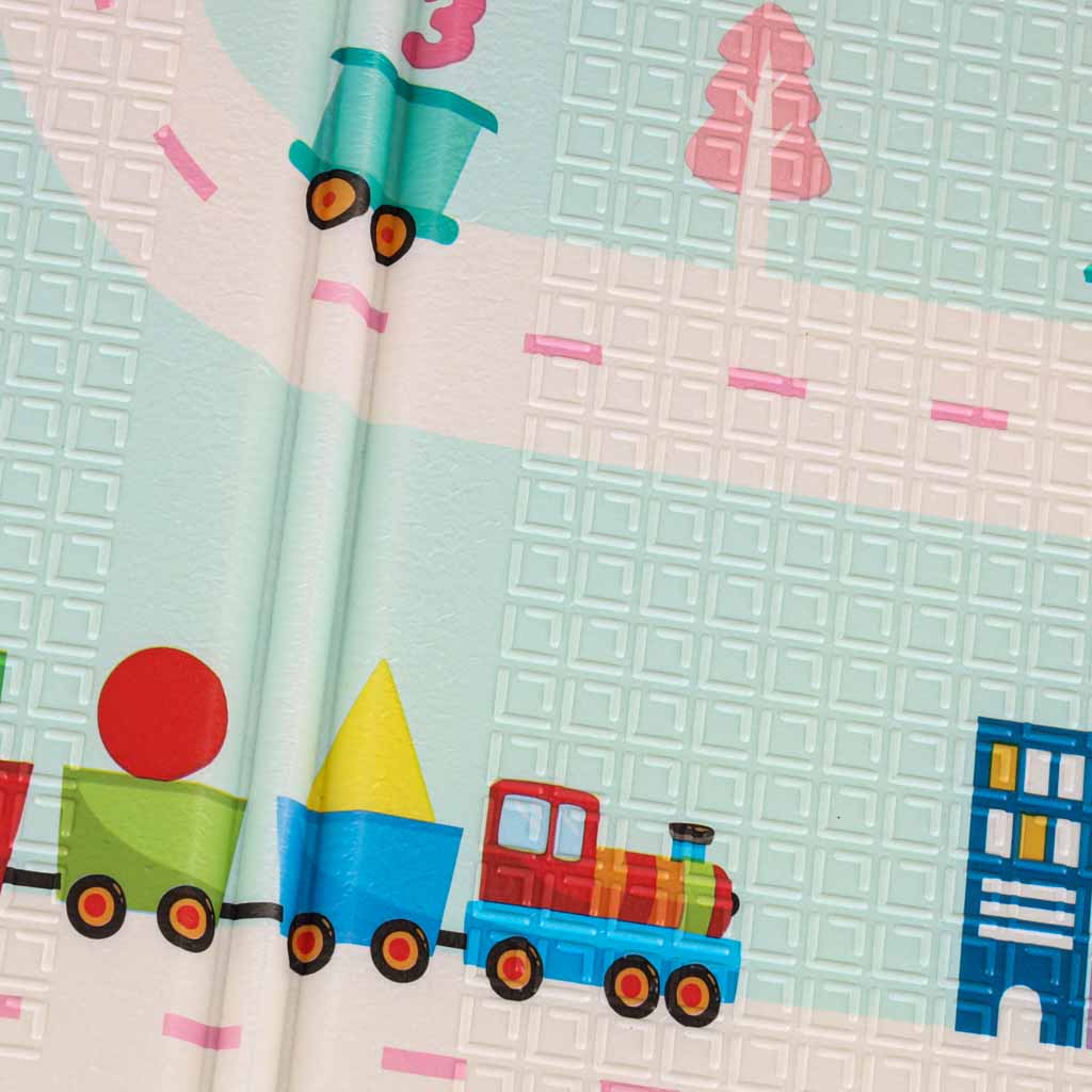 Foam Play Mat, Double-Sided, 180x200cm, Panda/Street
