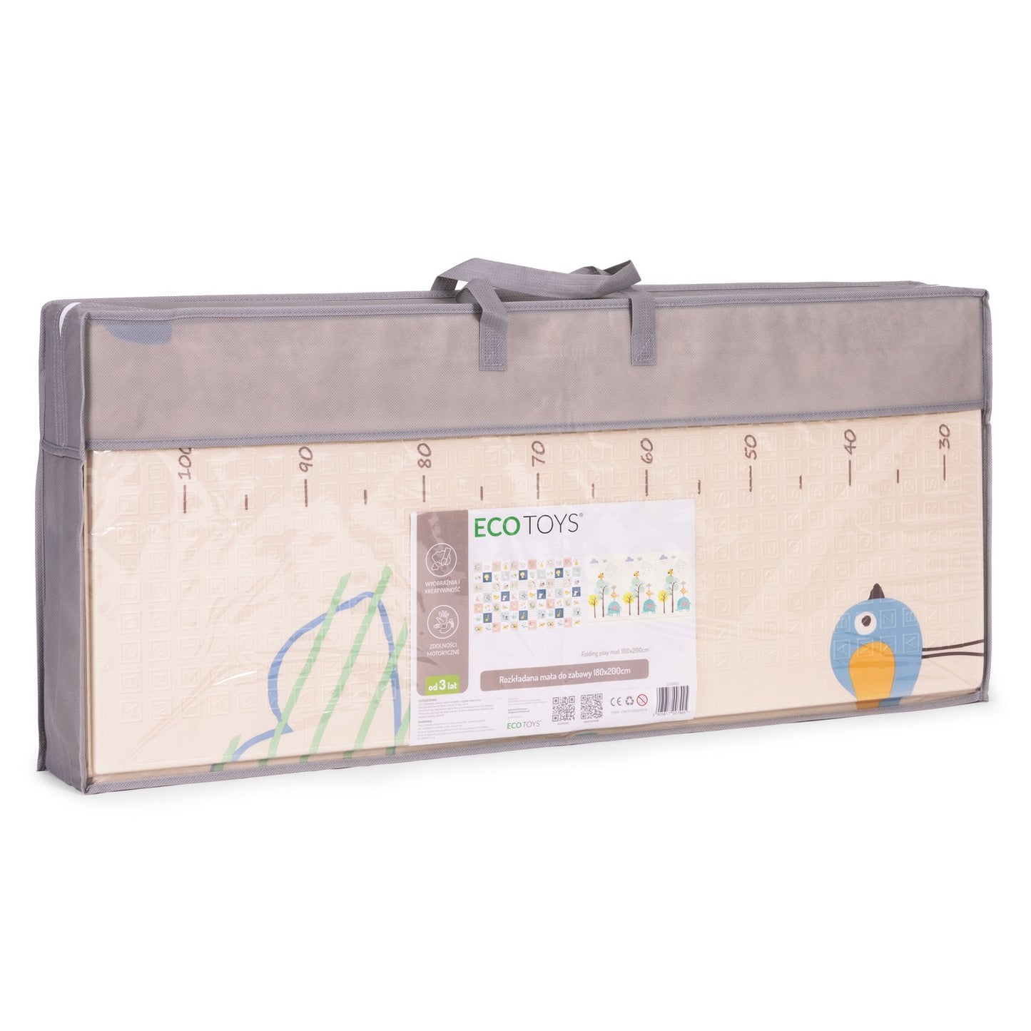Foam Play Mat for Kids 200x180 cm, Foldable & Educational