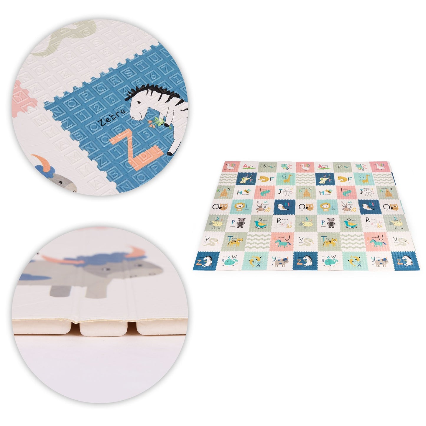 Foam Play Mat for Kids 200x180 cm, Foldable & Educational
