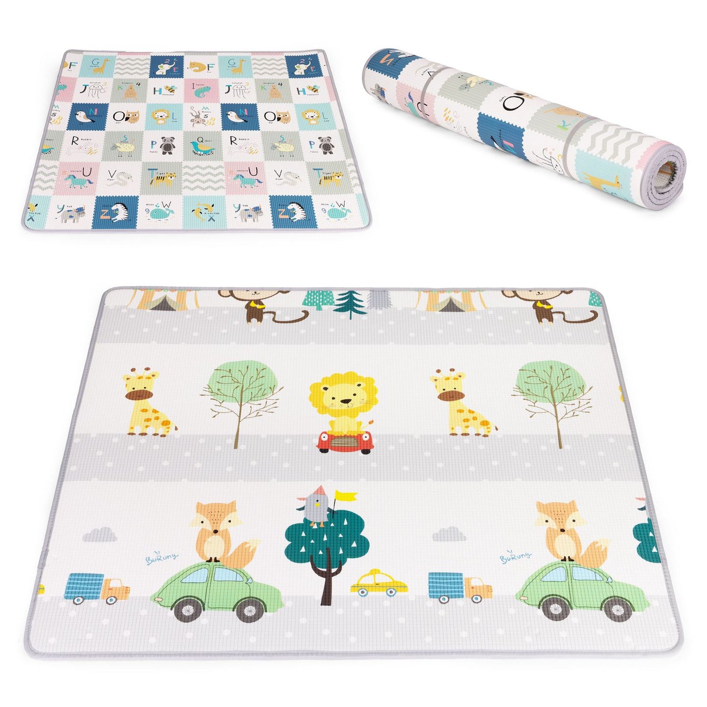 Foam Play Mat for Kids, Educational Double-Sided Alphabet