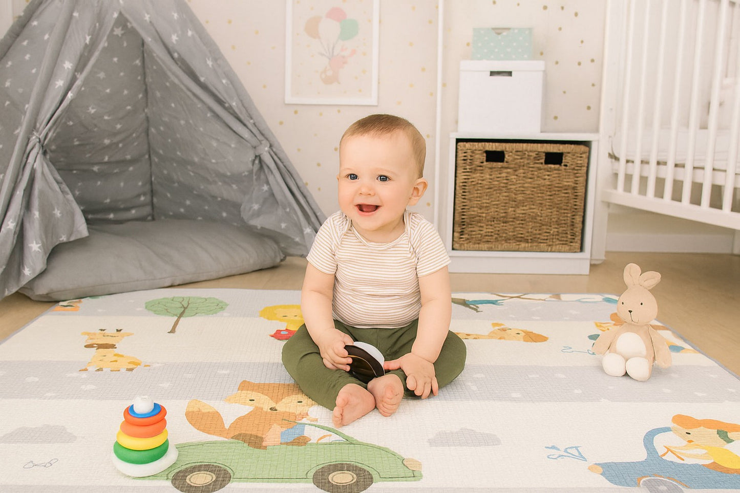 Foam Play Mat for Kids, Educational Double-Sided Alphabet