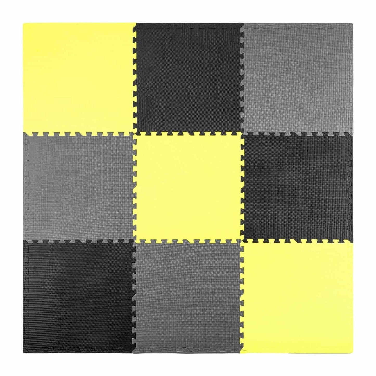 Foam mat Puzzle 180x180cm 9 pcs Grey/Yellow