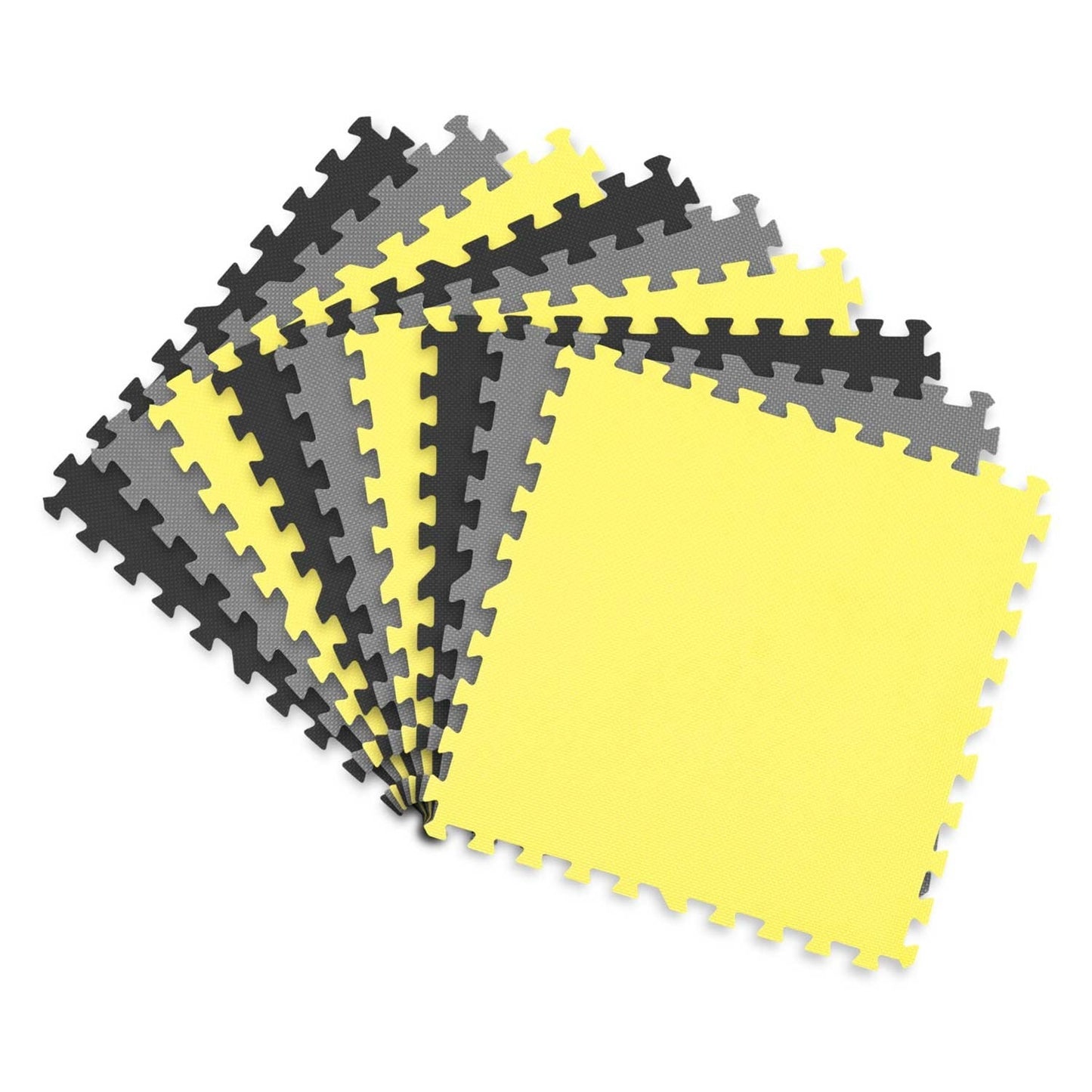 Foam mat Puzzle 180x180cm 9 pcs Grey/Yellow