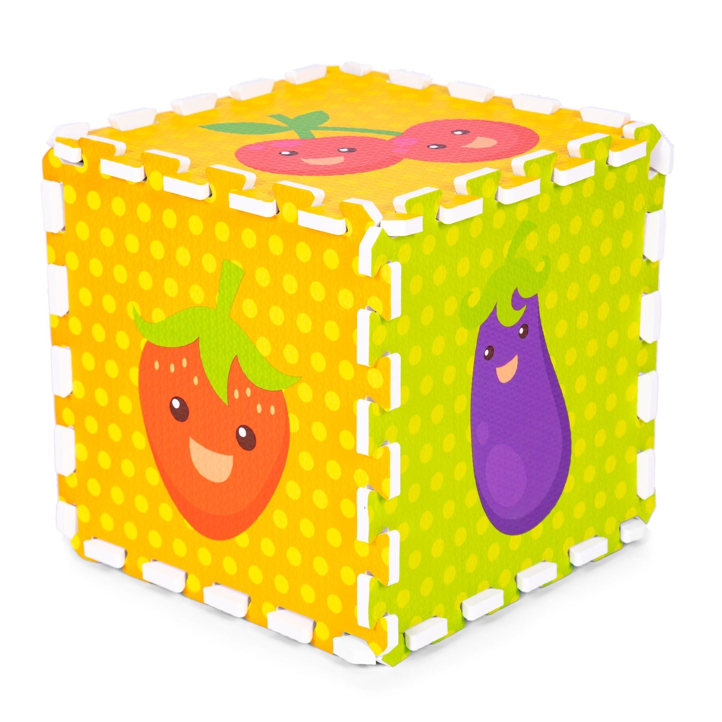 Foam mat for children fruit puzzle 9 elements 86x86cm IPLAY