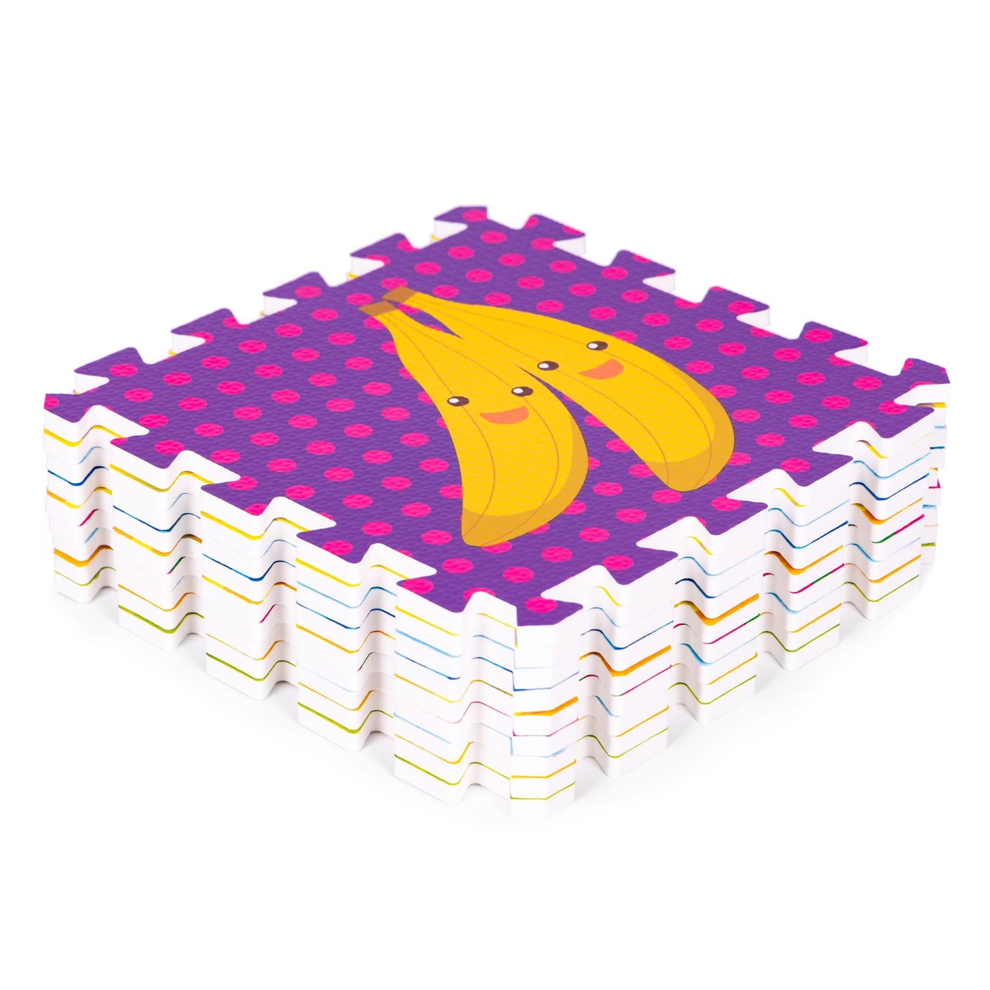 Foam mat for children fruit puzzle 9 elements 86x86cm IPLAY