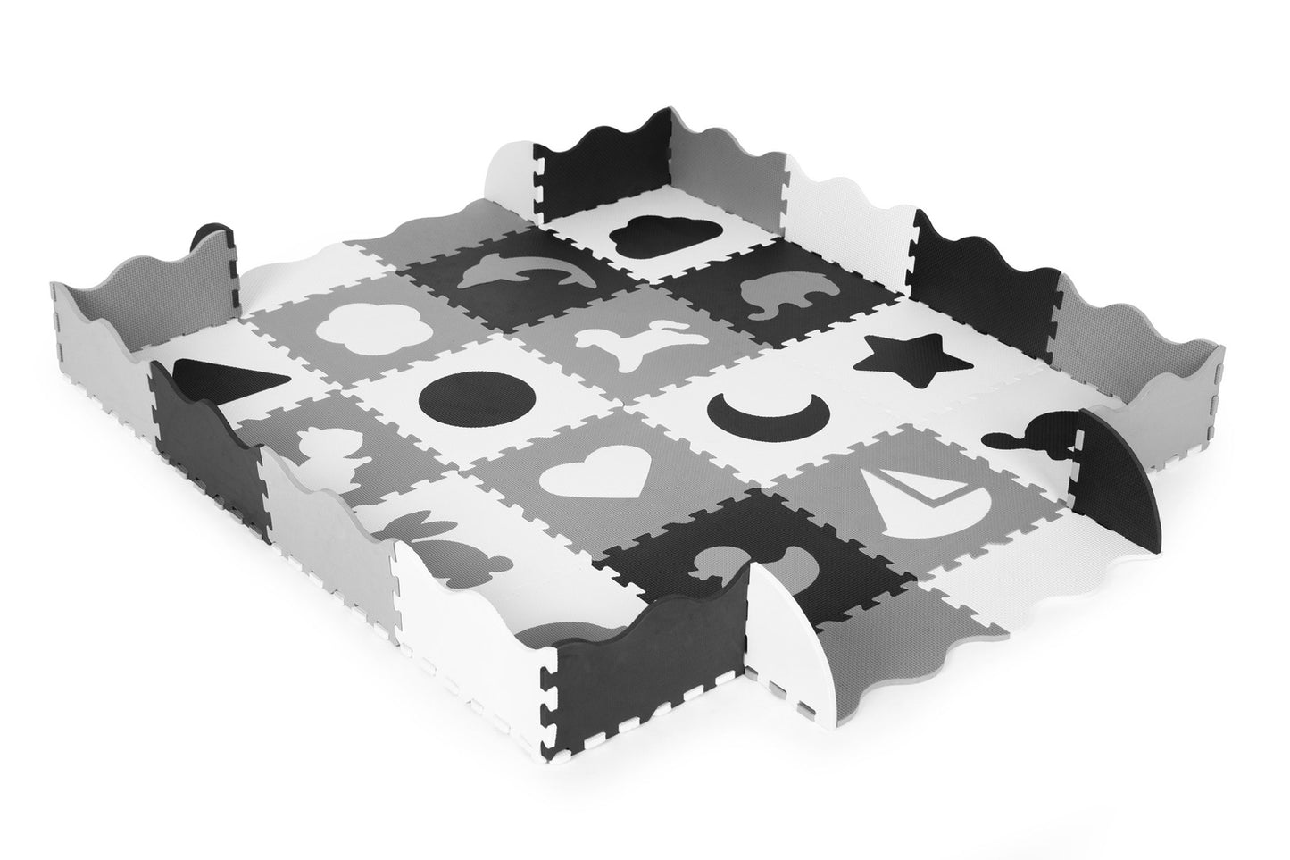 Foam mat with a fence puzzle dry pool 36 elements ECOTOYS