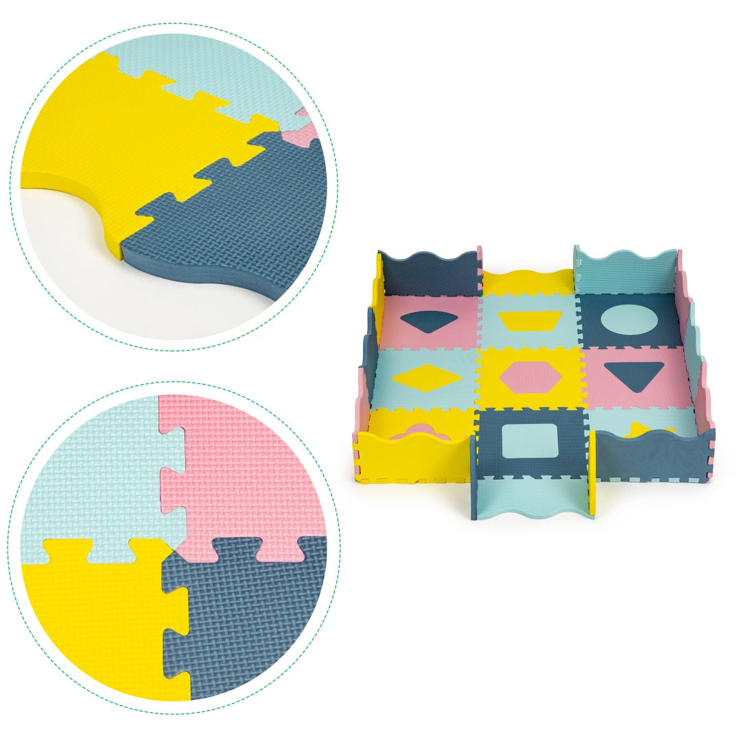 Foam mat with fence puzzle dry pool 37 pieces Ecotoys