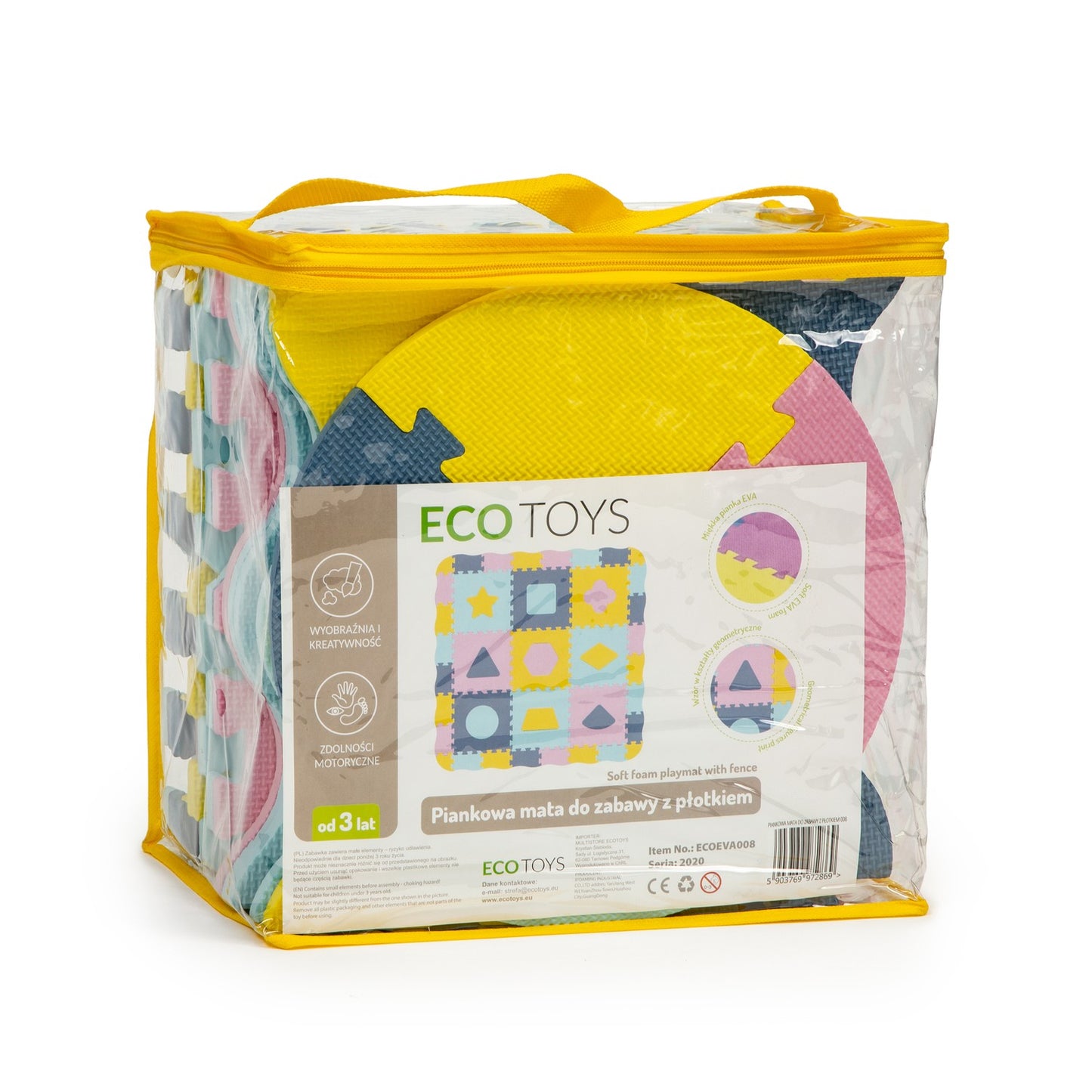Foam mat with fence puzzle dry pool 37 pieces Ecotoys