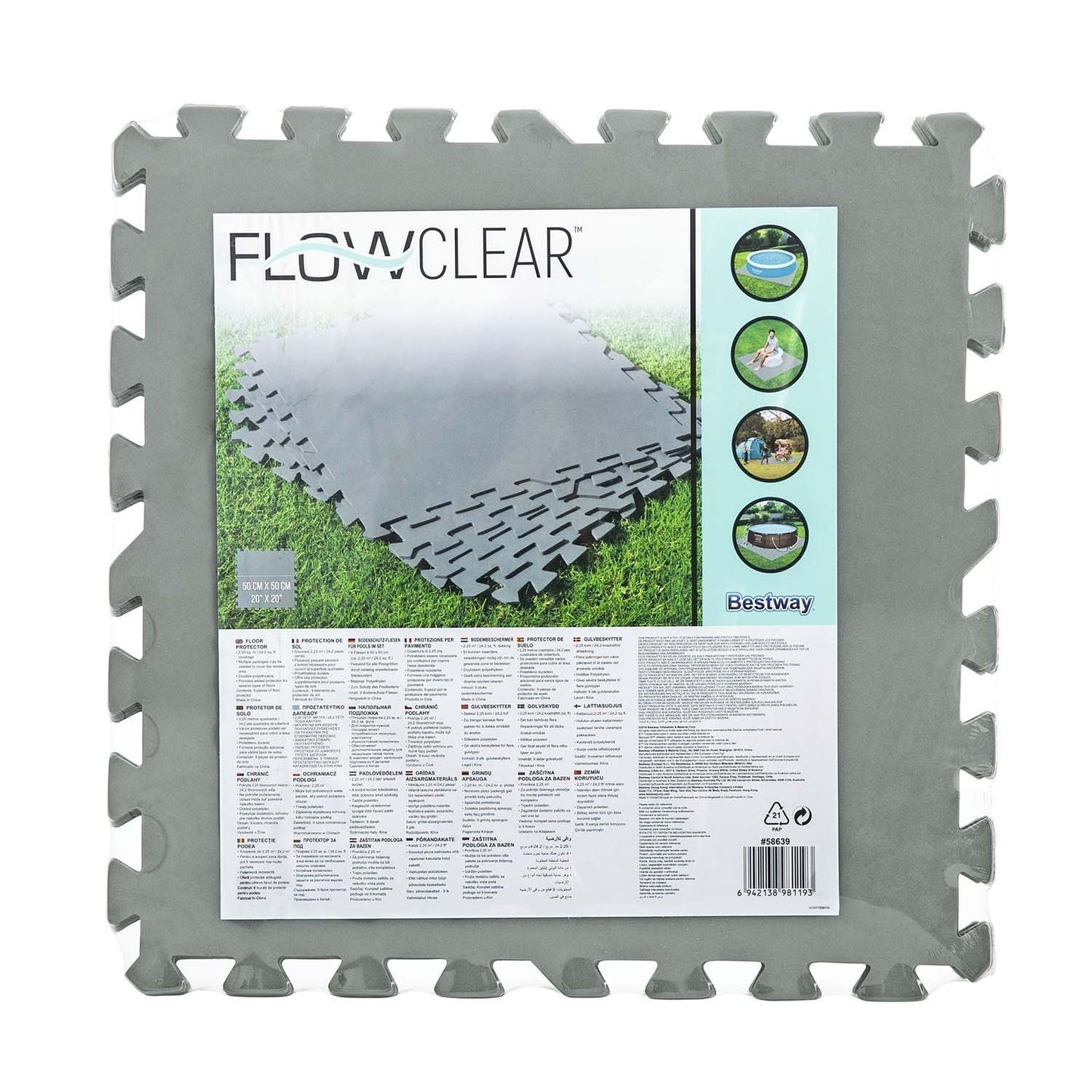 Foam pool mat puzzle 50 x 50 cm 9 pcs Bestway 58639
