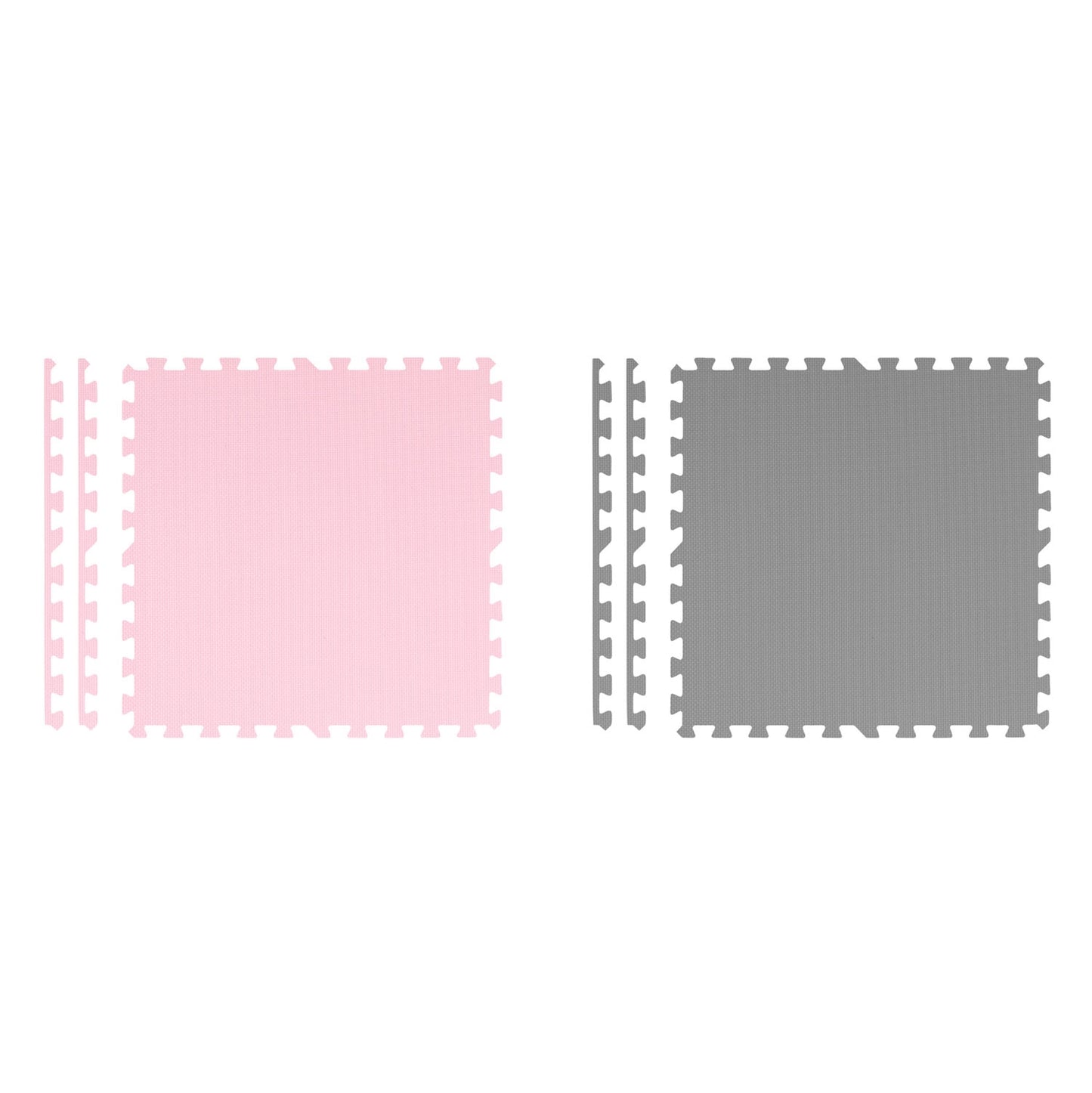 Foam puzzle mat 180x180cm 9 pcs gray pink