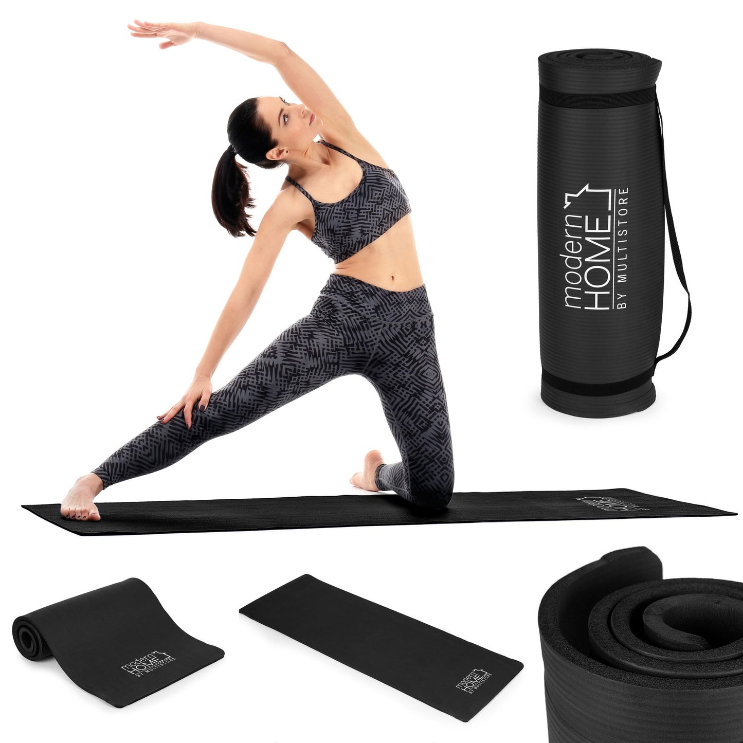 Foam training mat for fitness and yoga exercises 112cm