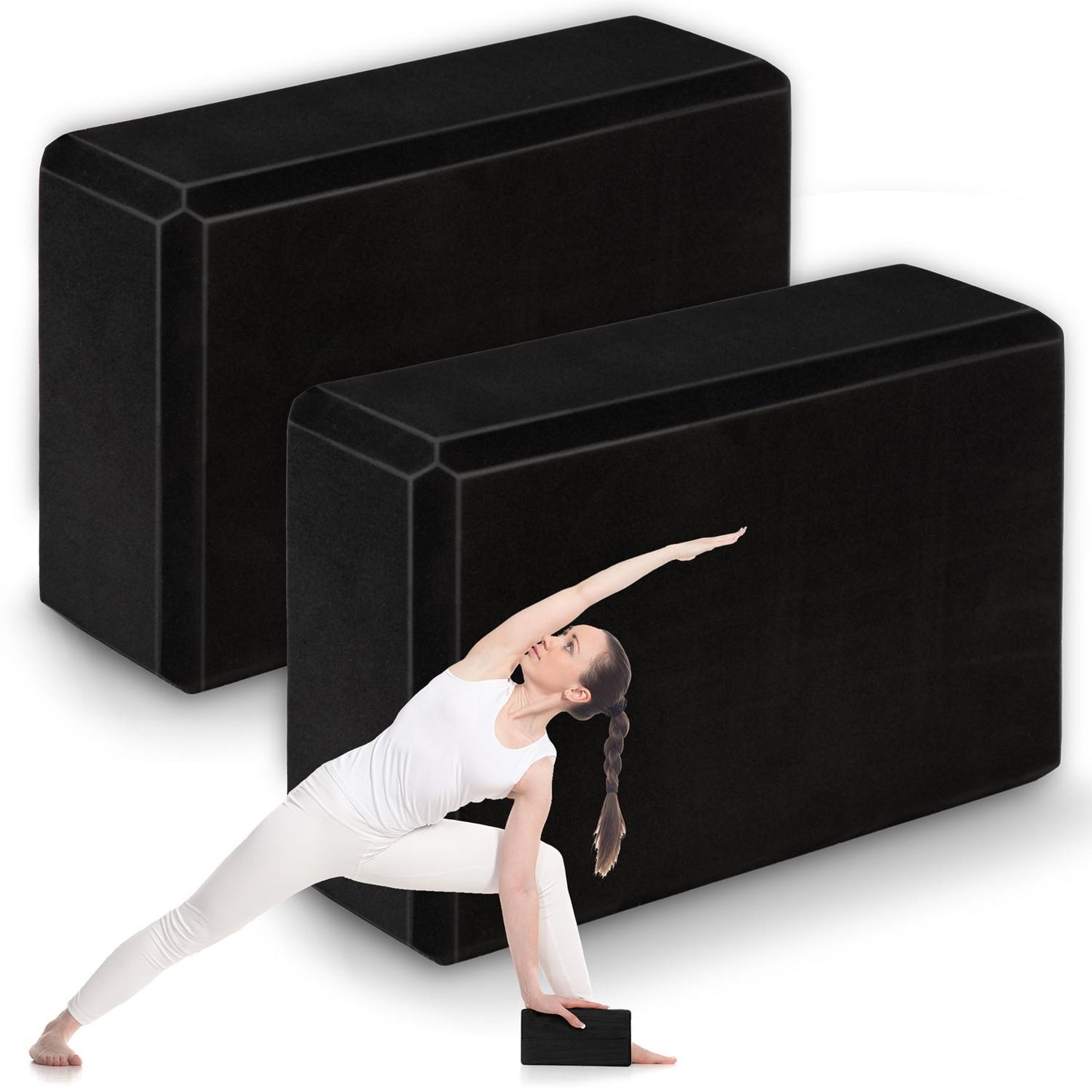 Foam yoga block - set of 2 NS-962 black