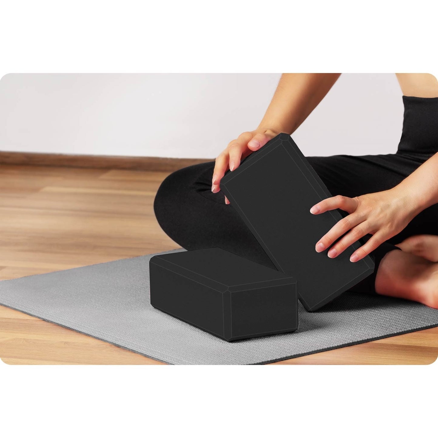 Foam yoga block - set of 2 NS-962 black