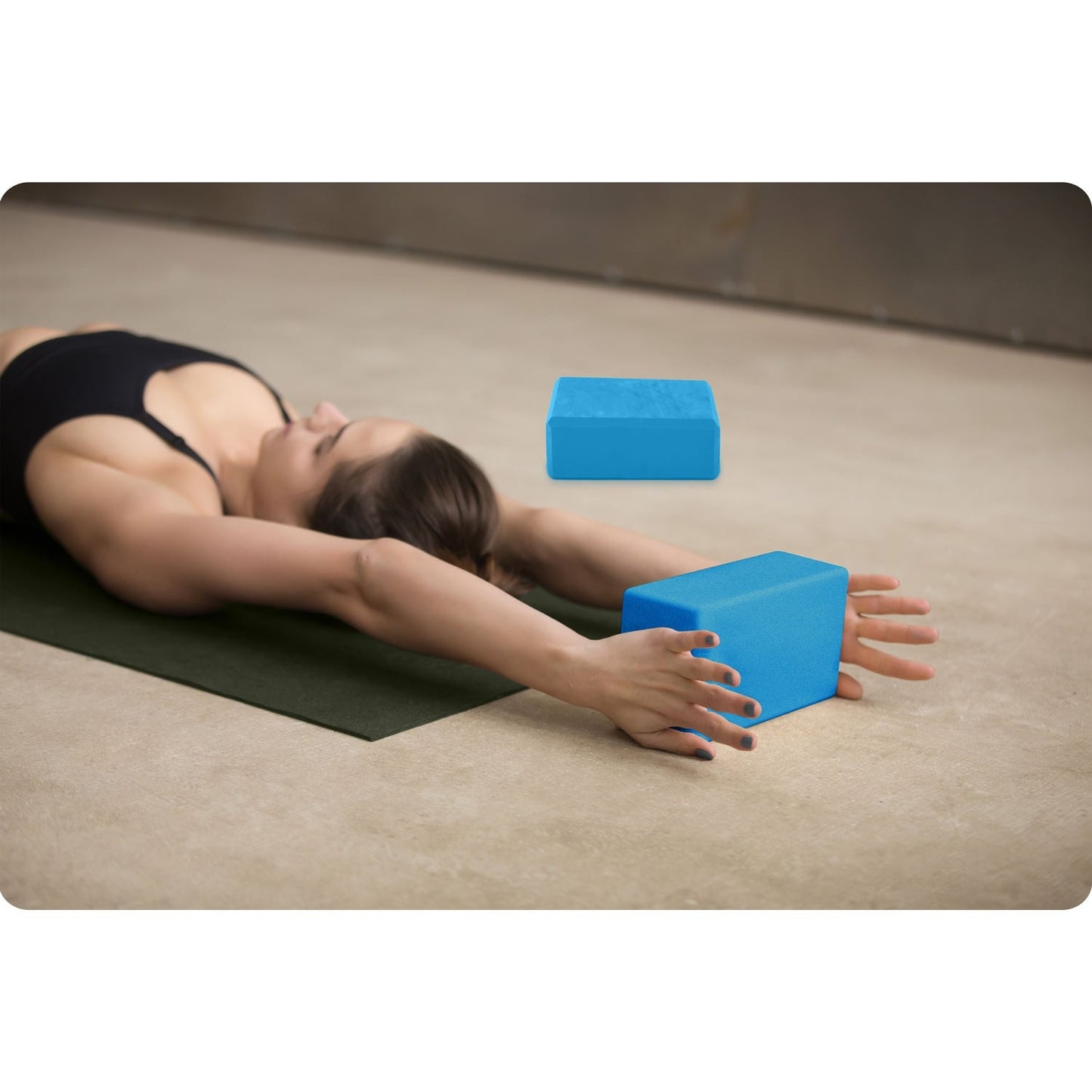 Foam yoga block - set of 2, blue (NS-962)