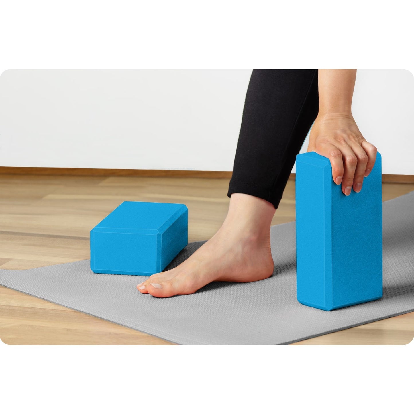 Foam yoga block - set of 2, blue (NS-962)